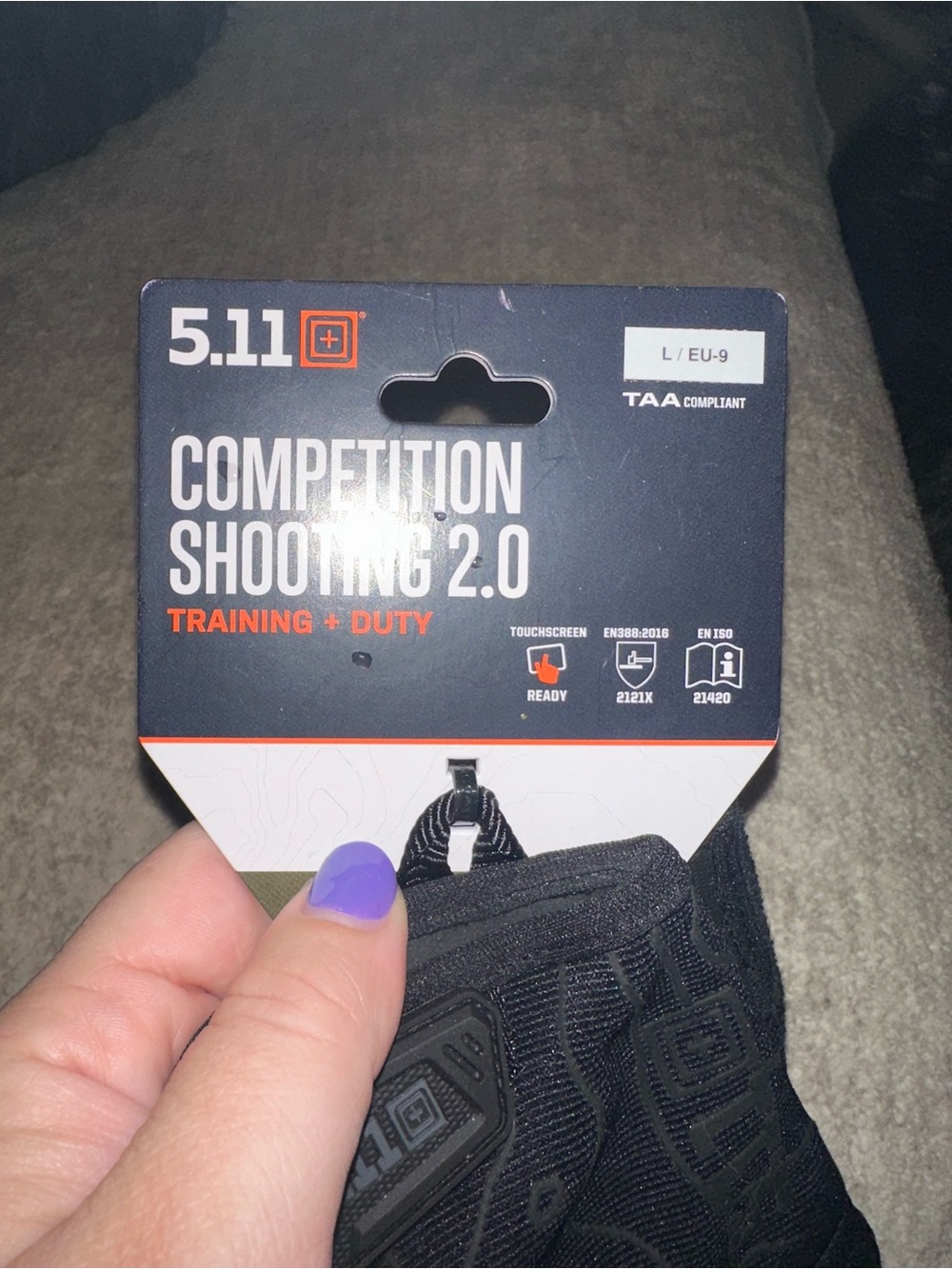 5.11 Tactical Competition Shooting 2.0 Gloves - Black - Picture 2 of 3